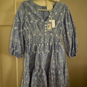 Sale to Sable Embroidered Eyelet Dress - Light Blue